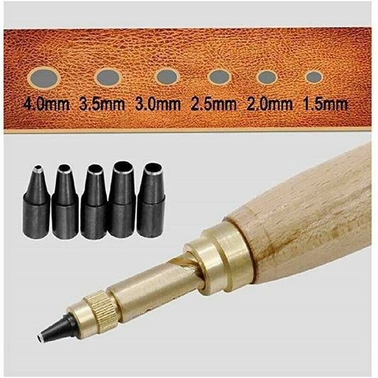 Dura Leather Punch | Rotary Tool with Multiple Hole Sizes - Hartwella