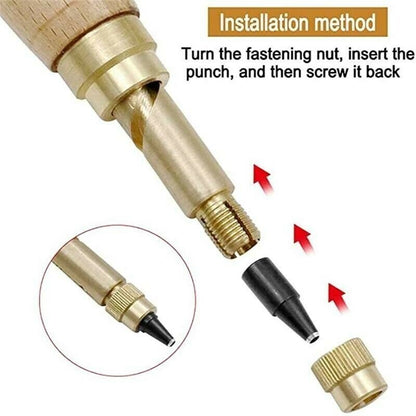 Dura Leather Punch | Rotary Tool with Multiple Hole Sizes - Hartwella