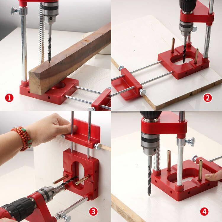 Dura Portable Drill Guide | Precision Woodworking Tool, Adjustable Fence, Easy Centering - Hartwella