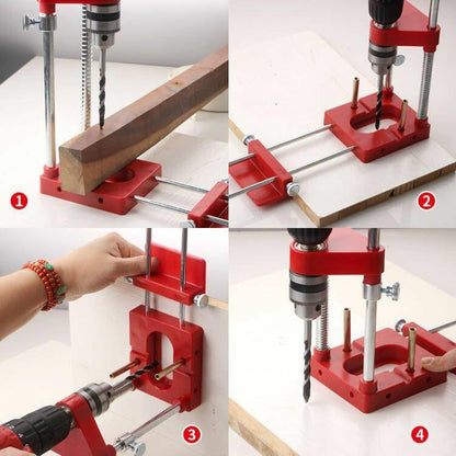 Dura Portable Drill Guide | Precision Woodworking Tool, Adjustable Fence, Easy Centering - Hartwella
