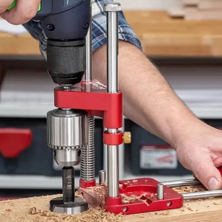 Dura Portable Drill Guide | Precision Woodworking Tool, Adjustable Fence, Easy Centering - Hartwella