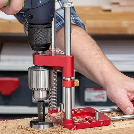 Dura Portable Drill Guide | Precision Woodworking Tool, Adjustable Fence, Easy Centering - Hartwella