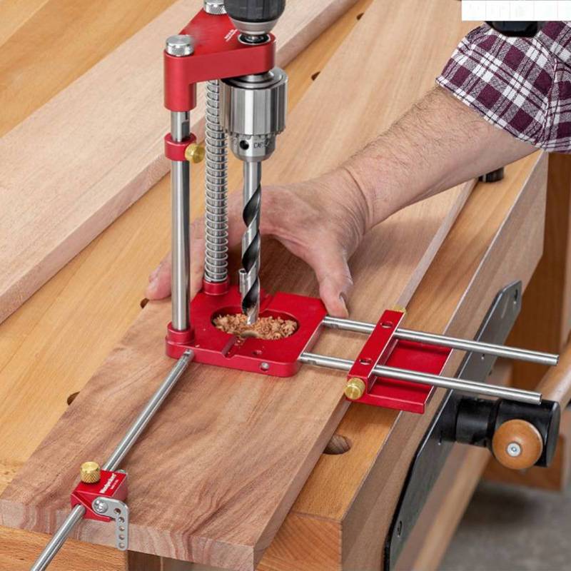 Dura Portable Drill Guide | Precision Woodworking Tool, Adjustable Fence, Easy Centering - Hartwella