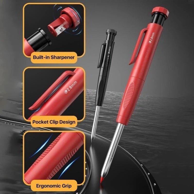 DuraMark Tool Set | Heavy - Duty Carpenter Pencils & Long - Nib Markers - Hartwella