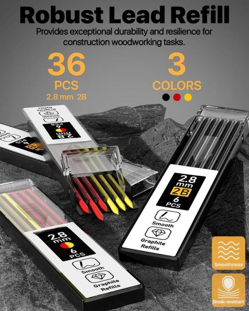 DuraMark Tool Set | Heavy - Duty Carpenter Pencils & Long - Nib Markers - Hartwella