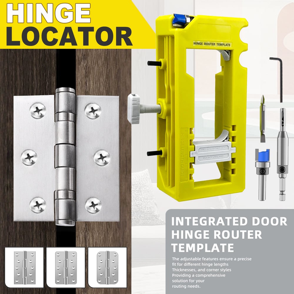 DuraPro Door Hinge Jig | Adjustable Hinge Mortise Template for Router - Hartwella