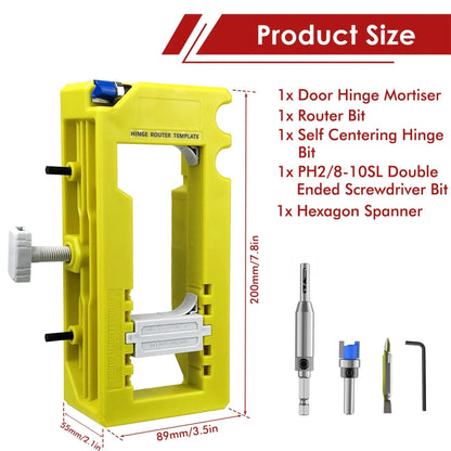 DuraPro Door Hinge Jig | Adjustable Hinge Mortise Template for Router - Hartwella