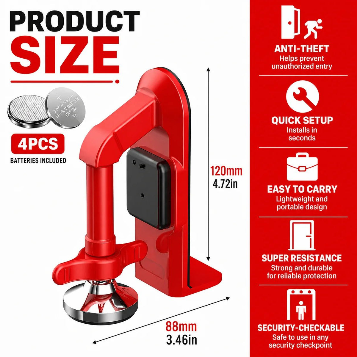 DuraSecure Door Alarm System | 80 dB Sensor for Enhanced Safety - Hartwella