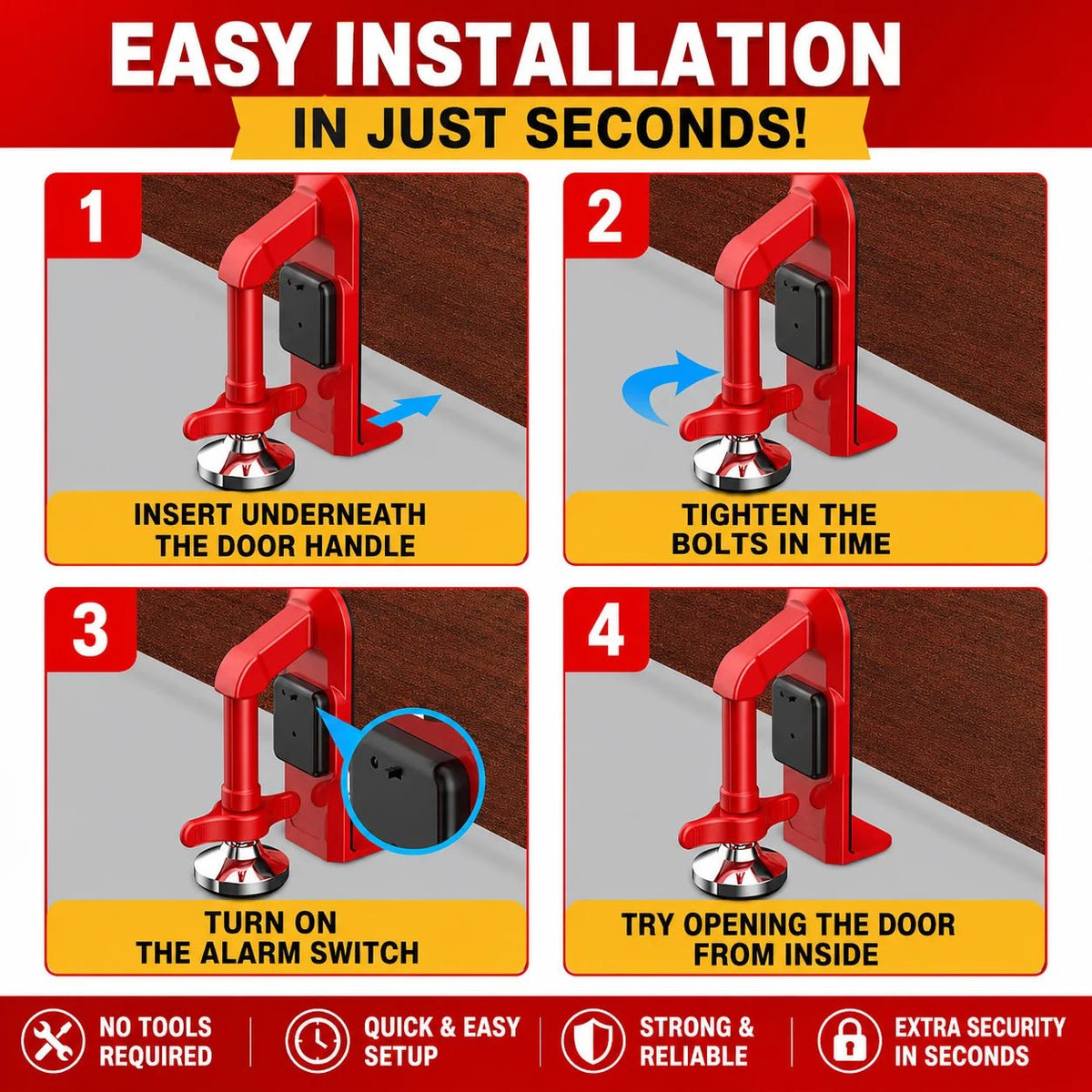 DuraSecure Door Alarm System | 80 dB Sensor for Enhanced Safety - Hartwella