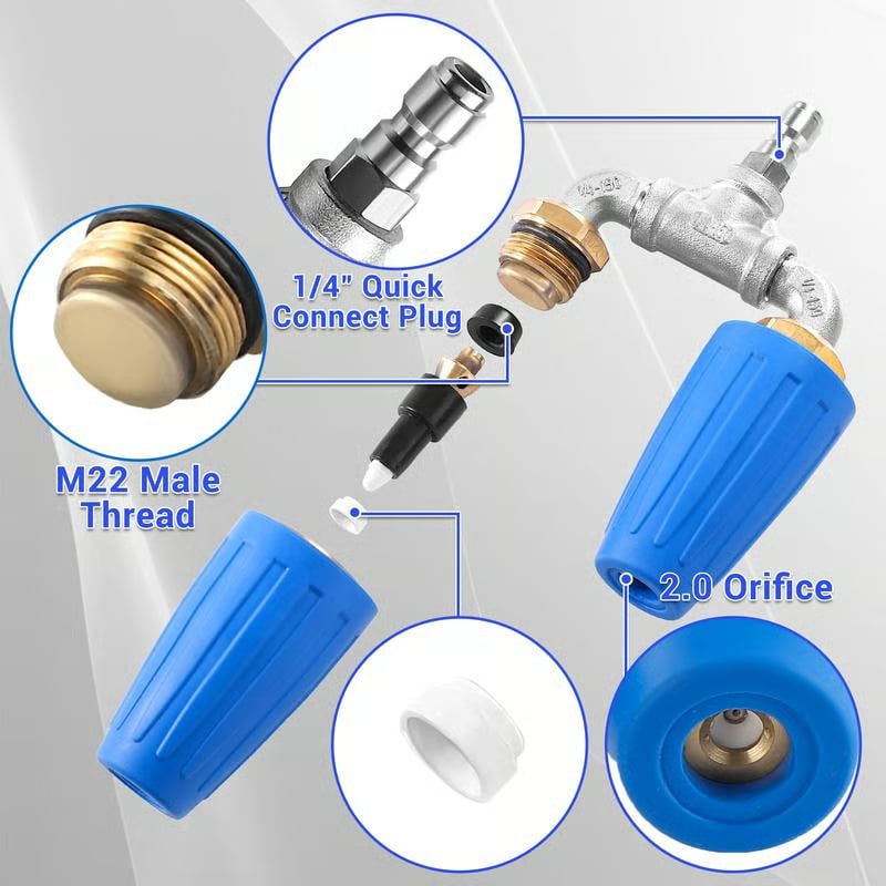 Dynamo Turbo Nozzle Pressure Washer | Dual Turbo, High Efficiency Design - Hartwella