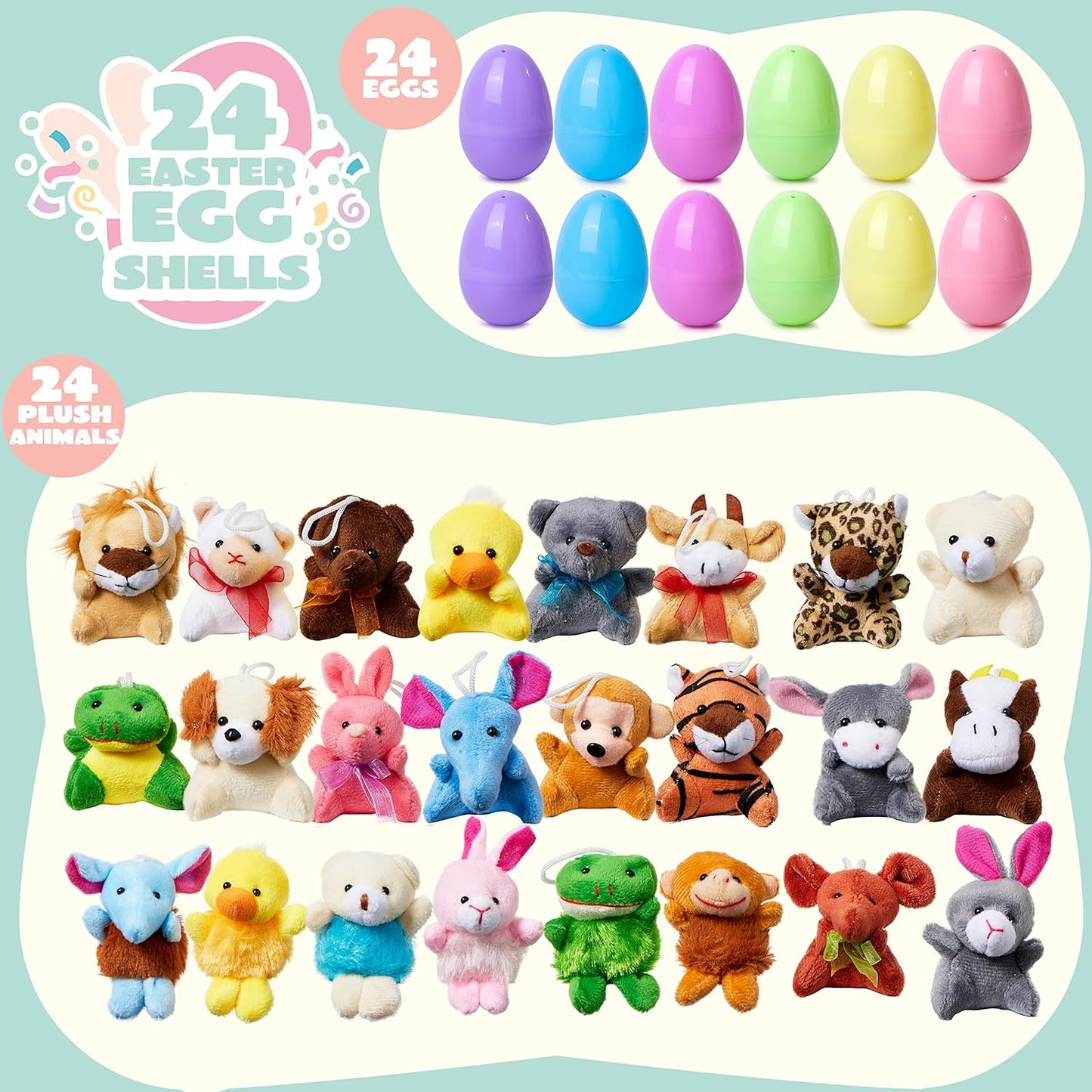 Easter Surprise Eggs | Prefilled Squishy Toys for Easter Egg Hunt - Hartwella