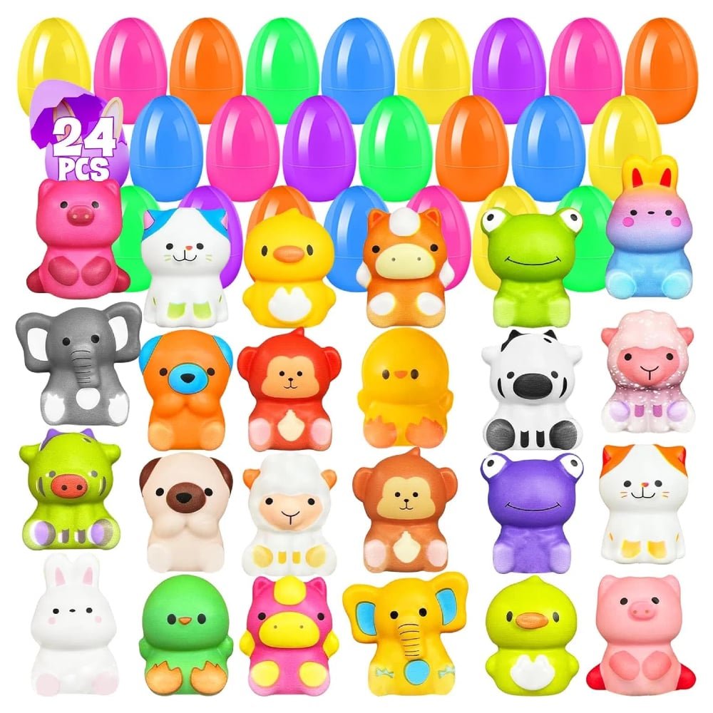 Easter Surprise Eggs | Prefilled Squishy Toys for Easter Egg Hunt - Hartwella