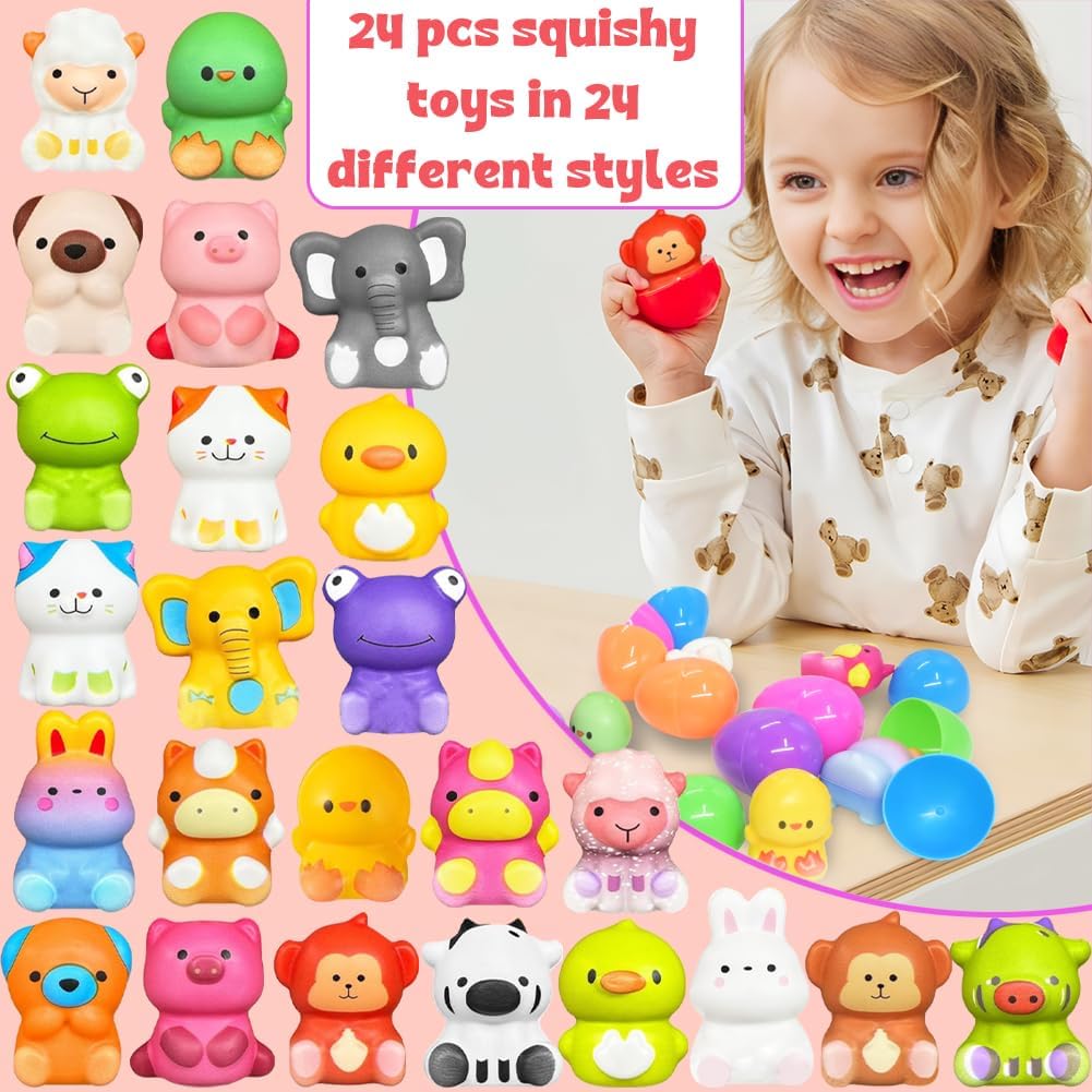 Easter Surprise Eggs | Prefilled Squishy Toys for Easter Egg Hunt - Hartwella