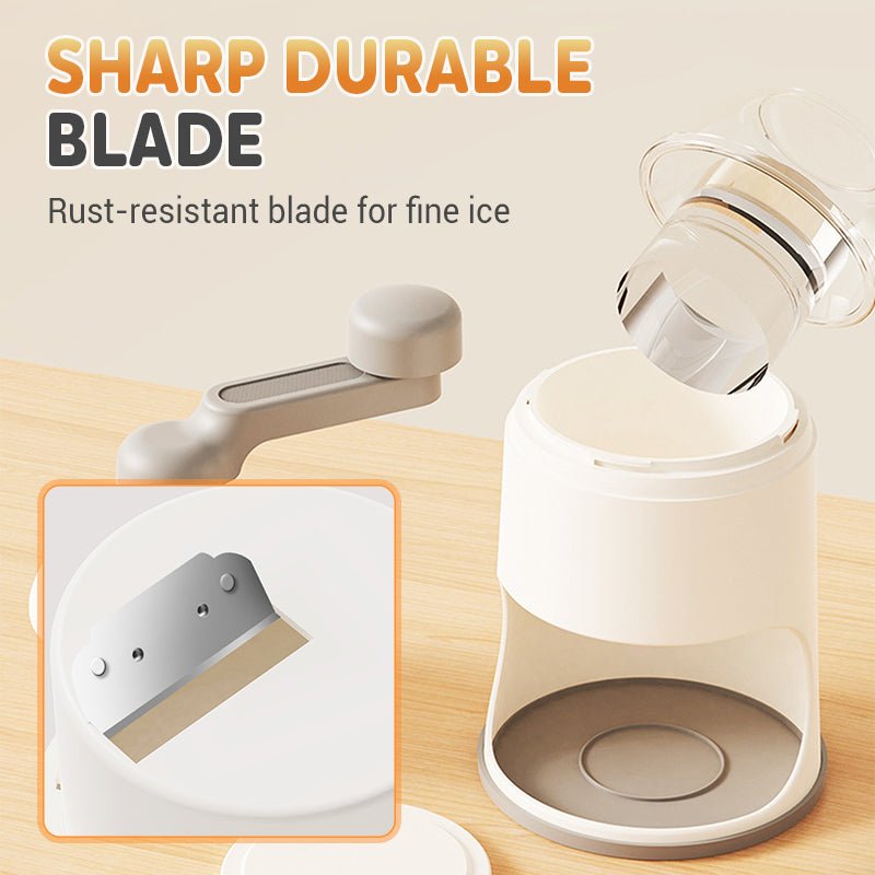 Eazy Ice Shaver | Hand Crank, Stainless Steel Blade for Shaved Ice - Hartwella