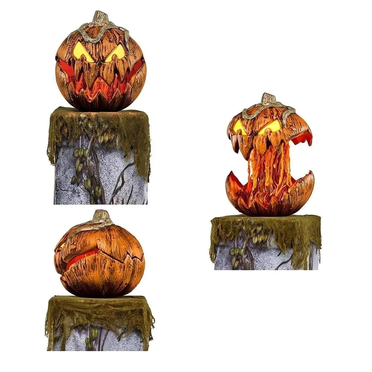 Ebon Halloween Pumpkin Decoration | Animatronic with LED Eyes, 135 cm Tall, Indoor/Outdoor - Hartwella