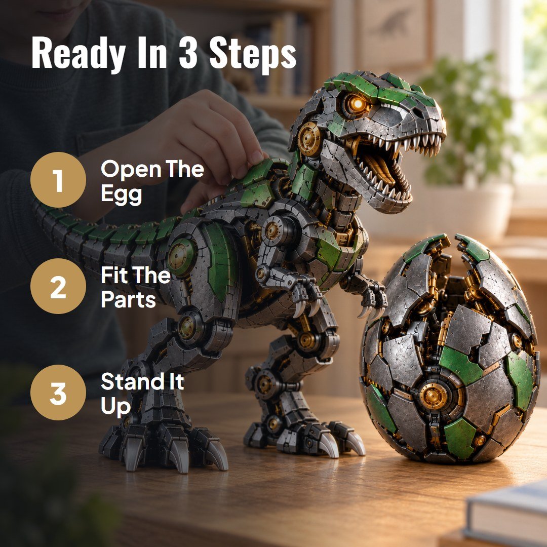 Eggzo™ Mechanical Dinosaur Egg Building Set - Hartwella