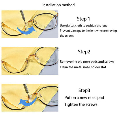 Elios Eyeglass Repair Kit | Complete Silicone Nose Pads with Screws and Tools - Hartwella