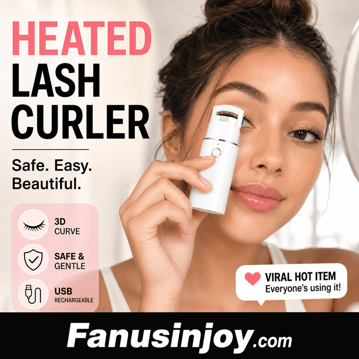 Elyra Heated Eyelash Curler | Rechargeable, Gentle Curling Technology - Hartwella
