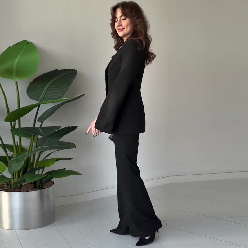 Elysia Blazer & Pants Set | Elegant Split Sleeve Design - Hartwella