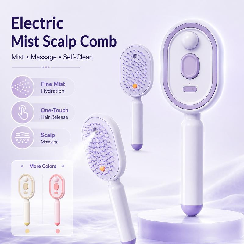 Elysia Electric Hair Brush | Dual-Action Spray & Scalp Massager - Hartwella