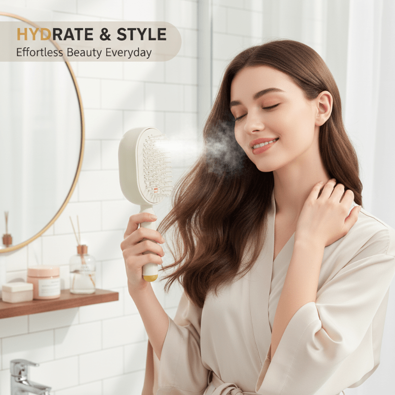 Elysia Electric Hair Brush | Dual-Action Spray & Scalp Massager - Hartwella