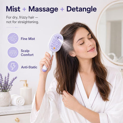 Elysia Electric Hair Brush | Dual-Action Spray & Scalp Massager - Hartwella