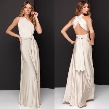 Elysia Maxi Dress | Convertible Black Maxi, Multi - Way Style for Women - Hartwella