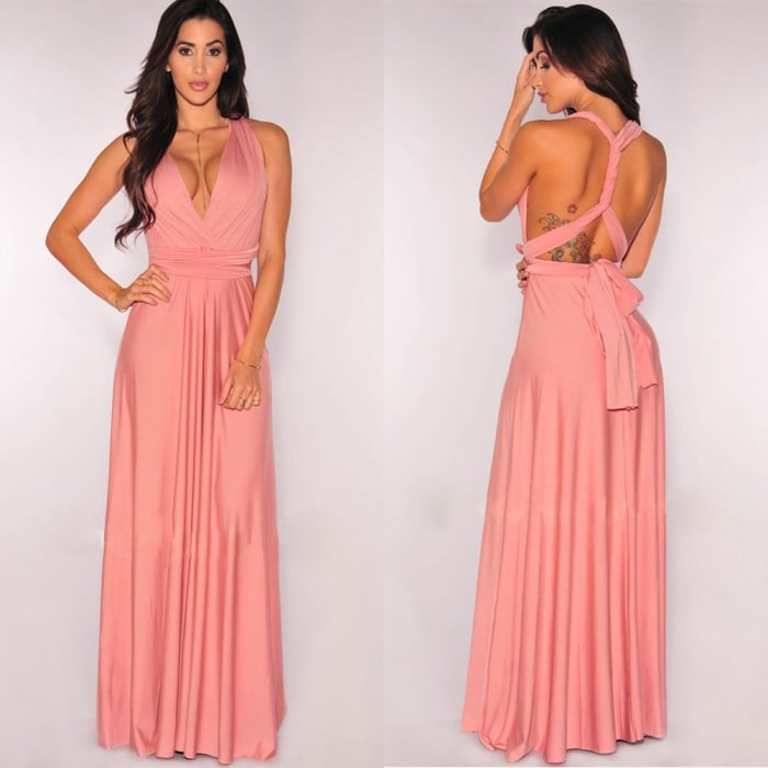 Elysia Maxi Dress | Convertible Black Maxi, Multi - Way Style for Women - Hartwella