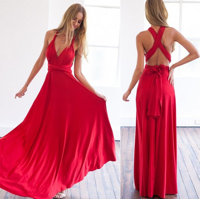 Elysia Maxi Dress | Convertible Black Maxi, Multi - Way Style for Women - Hartwella