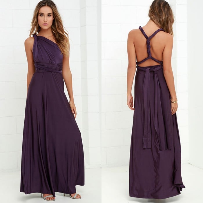 Elysia Maxi Dress | Convertible Black Maxi, Multi - Way Style for Women - Hartwella
