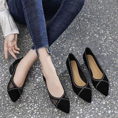 Elysia Soft Sole Moccasins | Breathable Mesh Upper, Elegant Suede - Hartwella