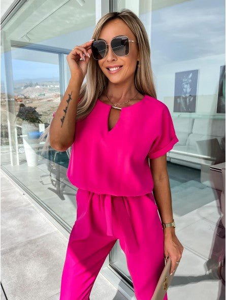 Elysia White Jumpsuit | V - Neckline, Elegant Fit for Women - Hartwella