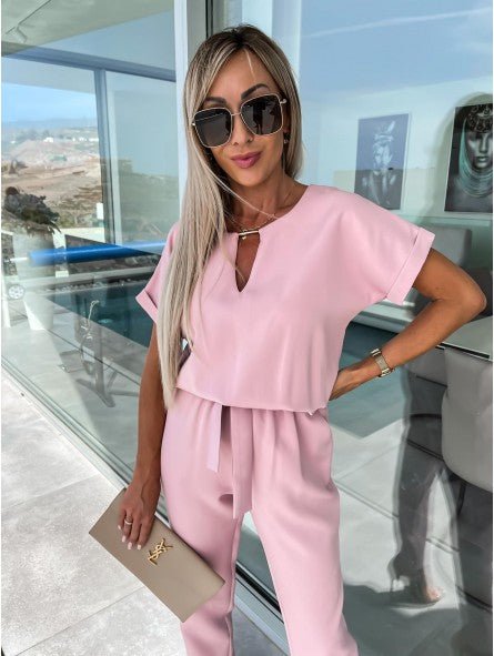 Elysia White Jumpsuit | V - Neckline, Elegant Fit for Women - Hartwella