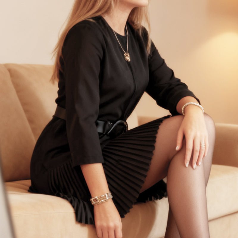 Elysia Women's Dress | Elegant Black Cocktail Dress, Comfortable Fit - Hartwella