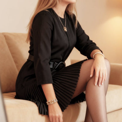 Elysia Women's Dress | Elegant Black Cocktail Dress, Comfortable Fit - Hartwella