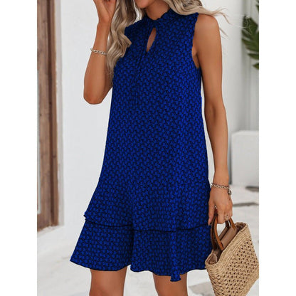 Elysia Women's Dress | Geometric Print, Cotton Blend, Sleeveless Summer Style - Hartwella