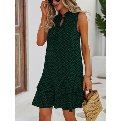 Elysia Women's Dress | Geometric Print, Cotton Blend, Sleeveless Summer Style - Hartwella