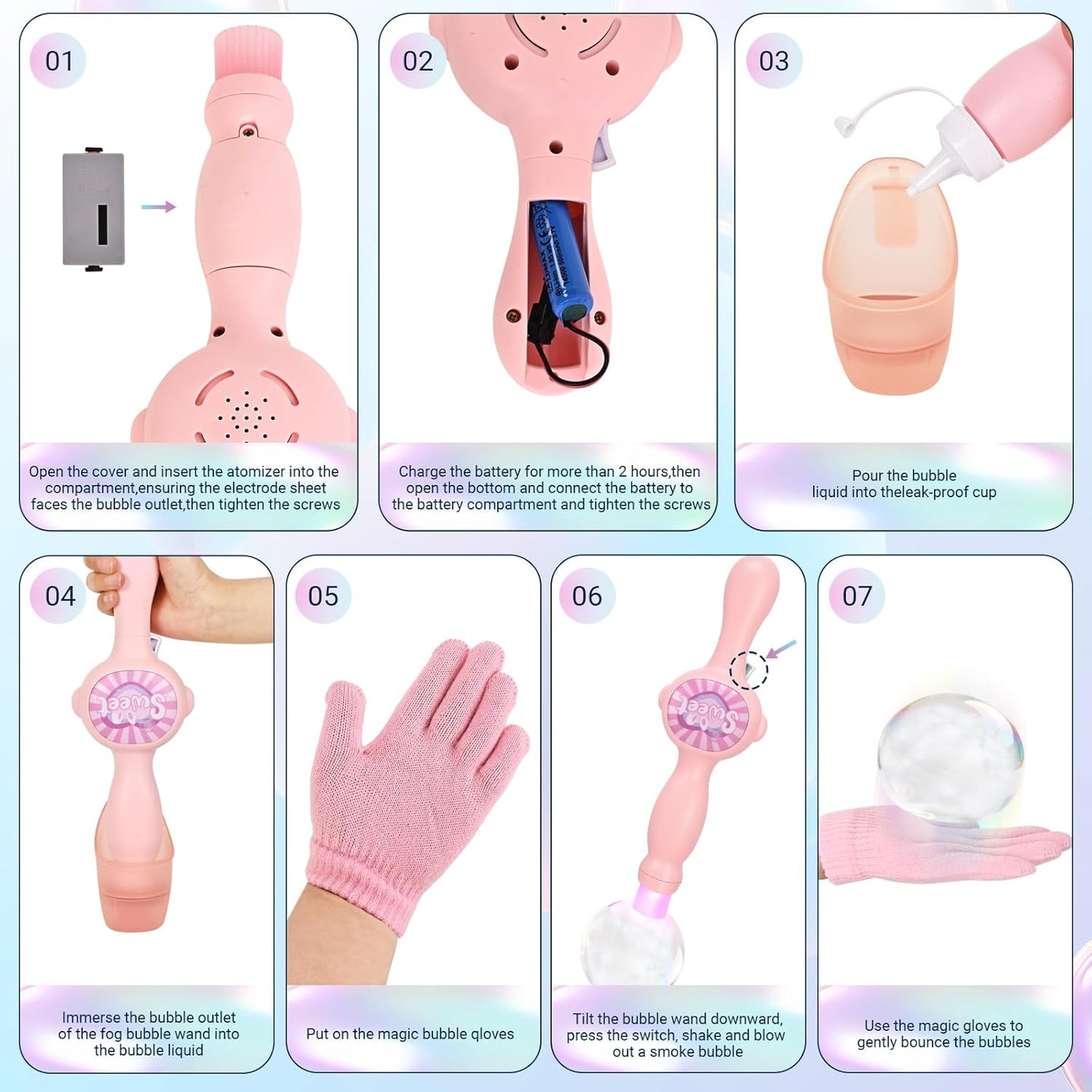 Elysian Bubble Wand | Fog - Filled Bubbles with Lights and Music - Hartwella