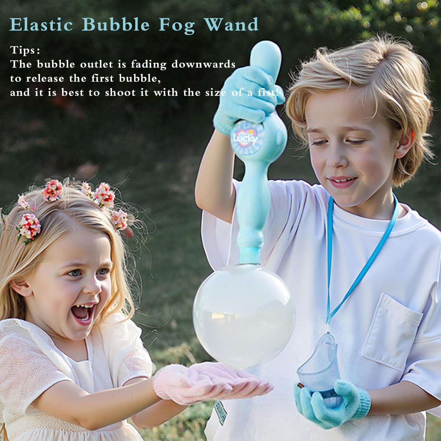 Elysian Bubble Wand | Fog - Filled Bubbles with Lights and Music - Hartwella