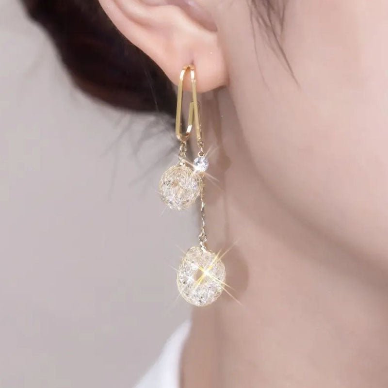 Elysian Crystal Tassel Earrings | Hypoallergenic 925 Silver - Hartwella