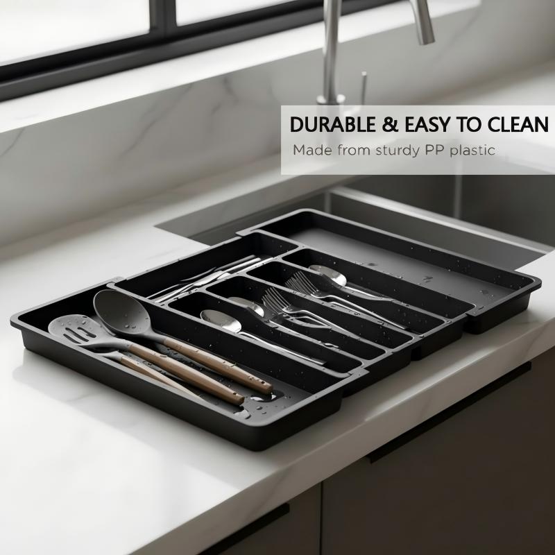 Elysian Cutlery Organizer | Extendable Design, Multi - Compartment - Hartwella