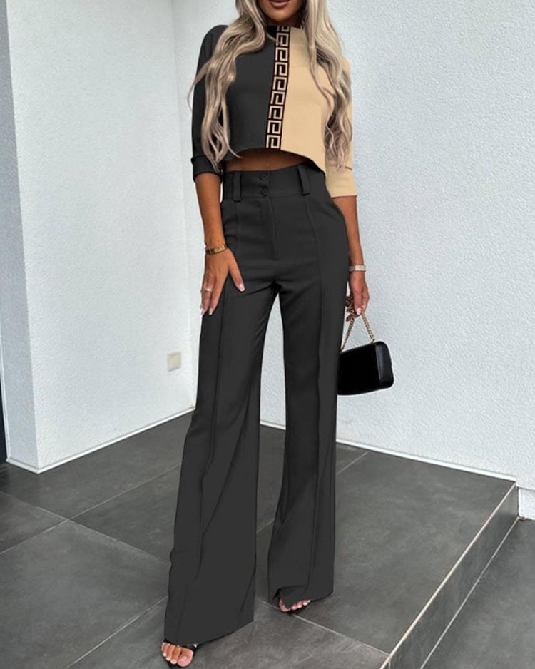 Elysian High - Waisted Pants Suit | Chic Tailored Design - Hartwella