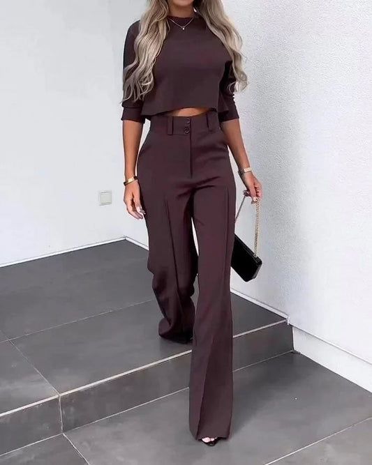 Elysian High - Waisted Pants Suit | Chic Tailored Design - Hartwella