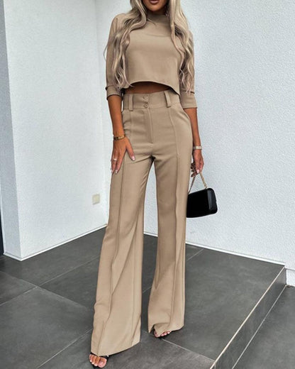 Elysian High - Waisted Pants Suit | Chic Tailored Design - Hartwella