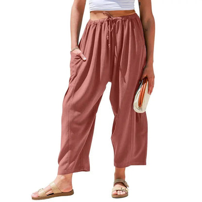 Elysian Linen Pants | Flowy Comfort, Relaxed Fit - Hartwella