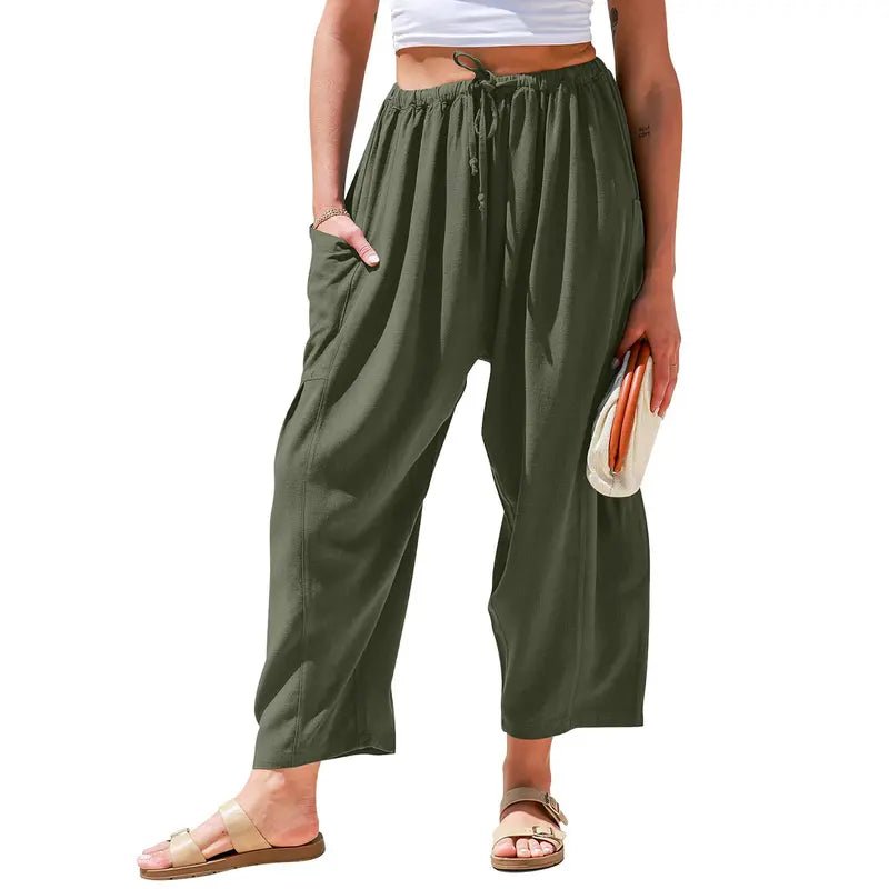 Elysian Linen Pants | Flowy Comfort, Relaxed Fit - Hartwella