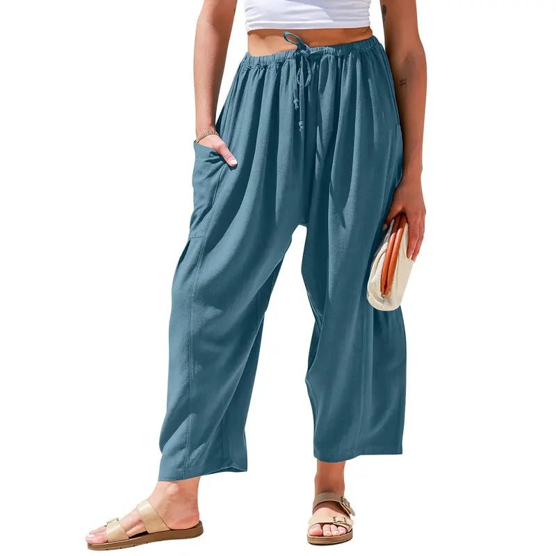 Elysian Linen Pants | Flowy Comfort, Relaxed Fit - Hartwella