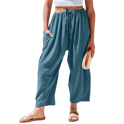 Elysian Linen Pants | Flowy Comfort, Relaxed Fit - Hartwella