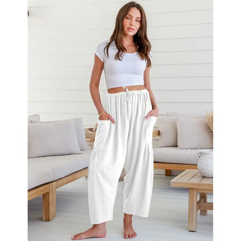 Elysian Linen Pants | Flowy Comfort, Relaxed Fit - Hartwella