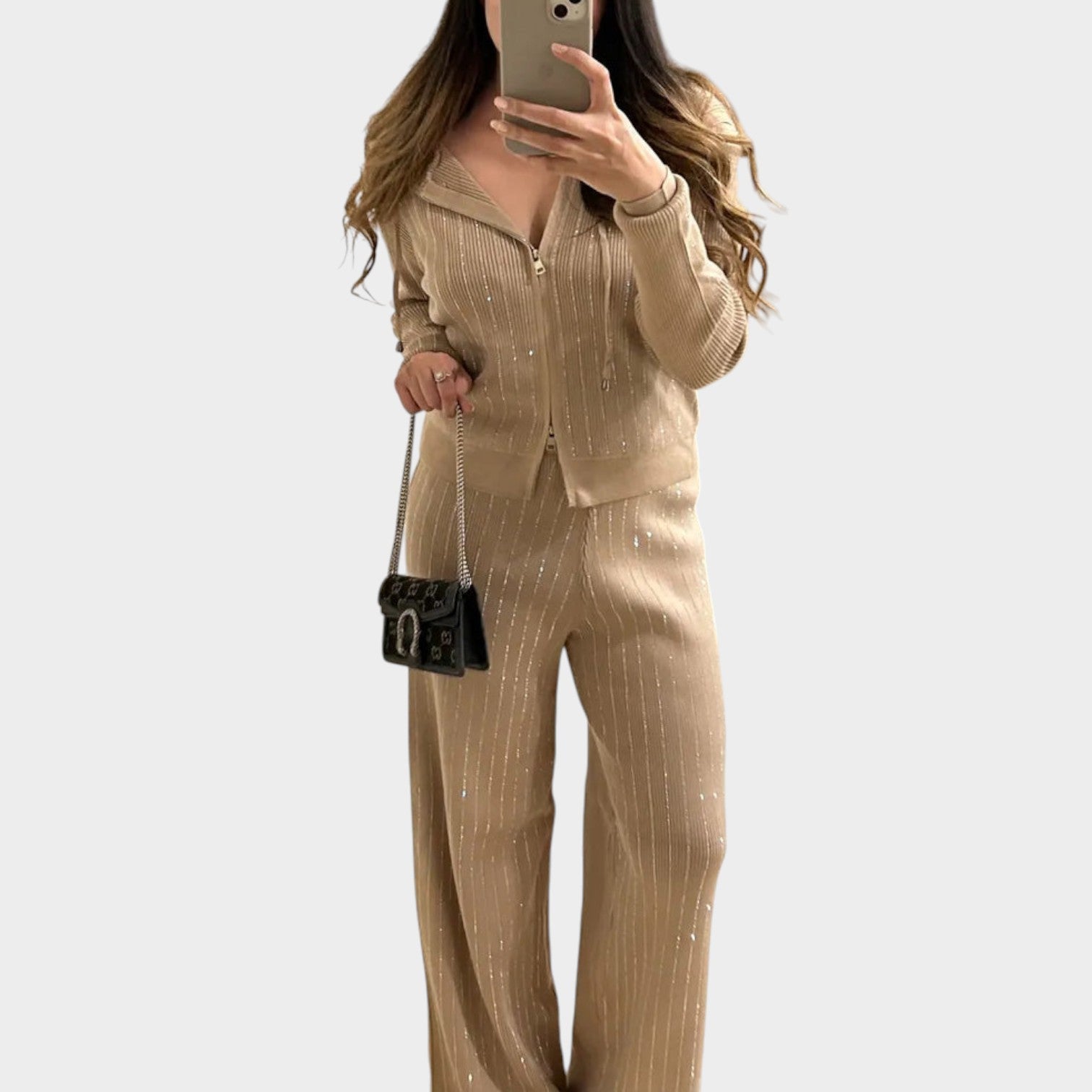 Elysian Lounge Set | Soft Fabric Blend, Elegant Shimmer Detail - Hartwella